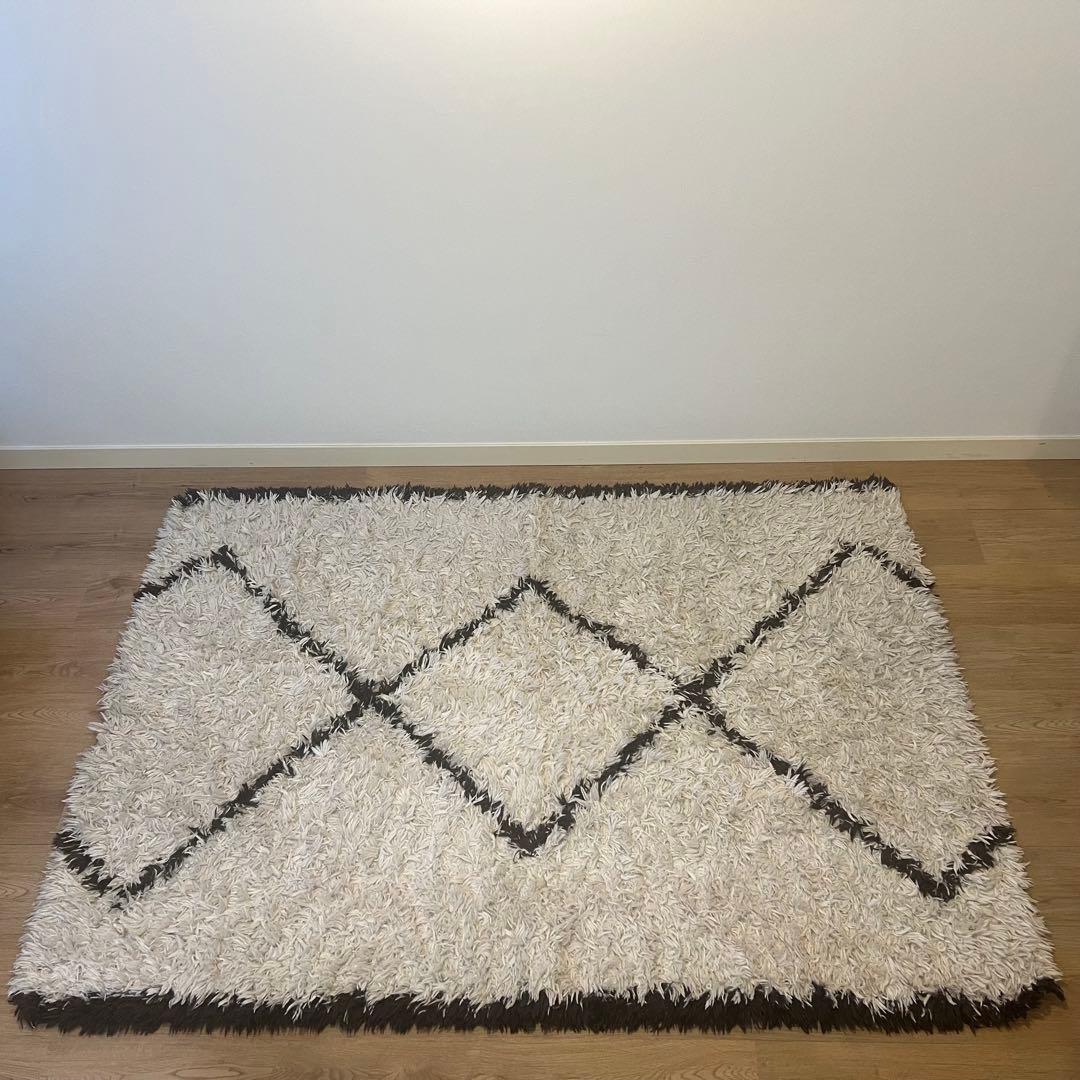 ベニワレン風 ラグ 大判 133×187cm ふわふわ毛足 韓国 北欧インテリア
