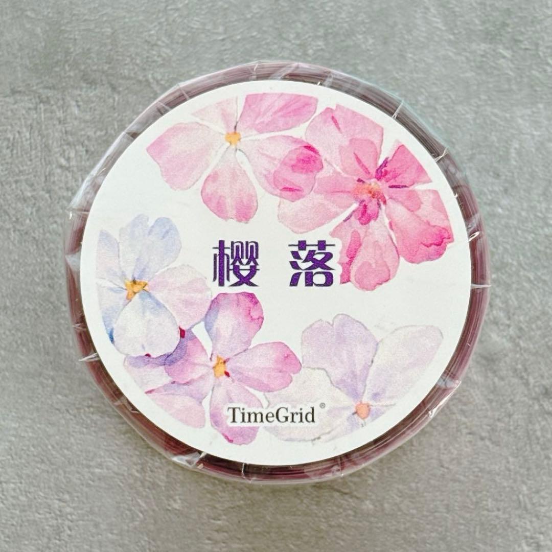 时间格子《樱落》海外マスキングテープ　マステ 【2387】