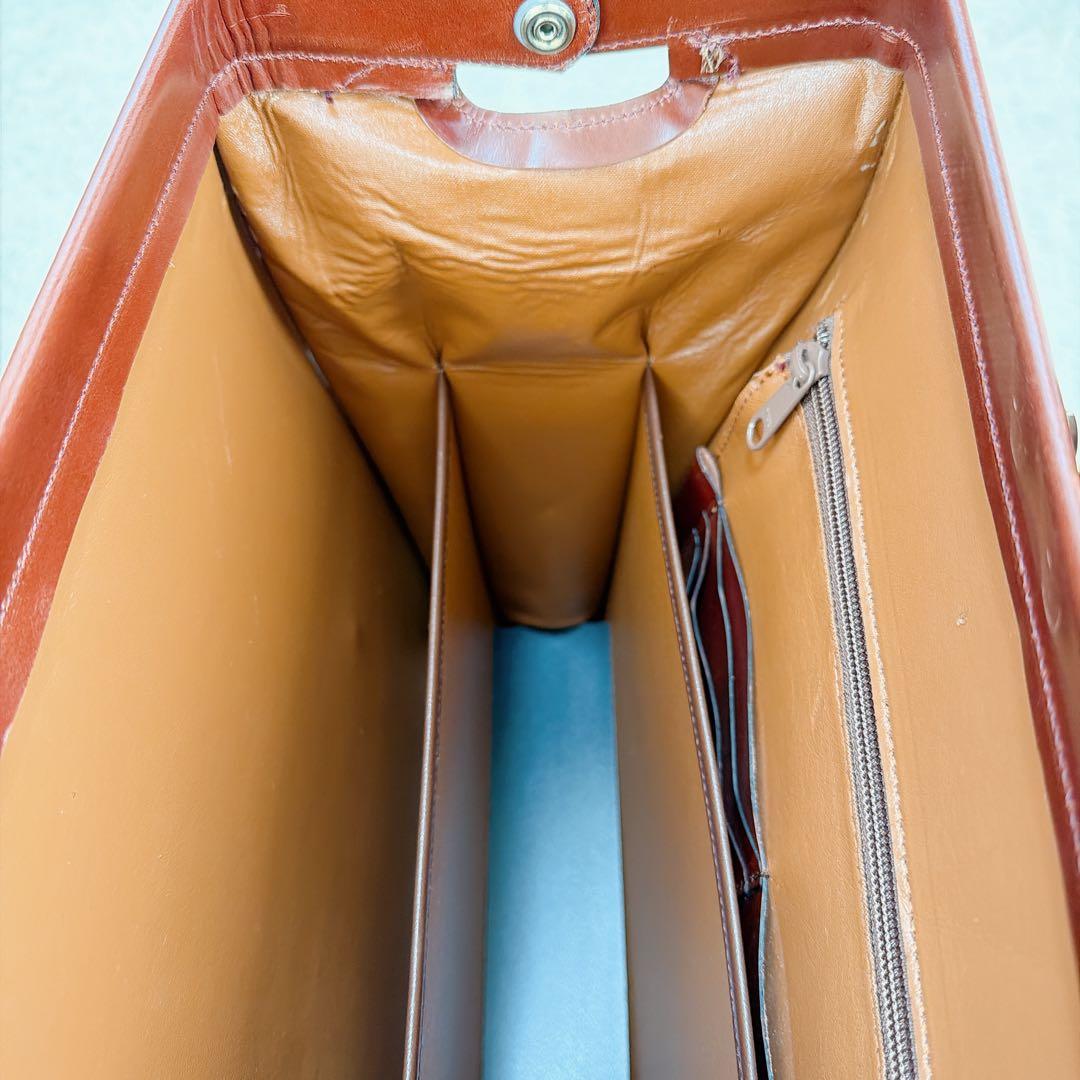 【希少】オールレザー　メンズ　ビジネス　ダレスバッグ　ゴールド　金具　ブラウン