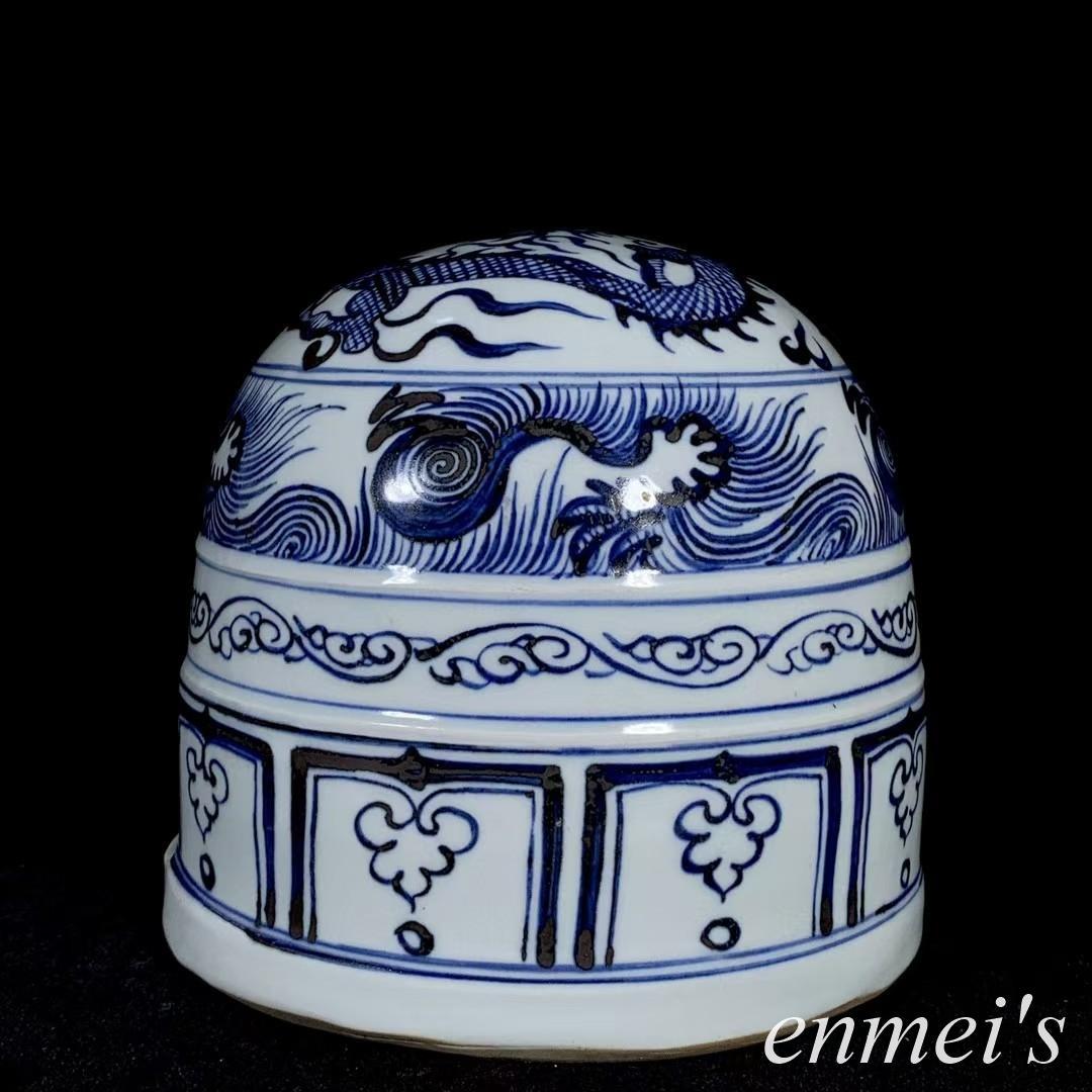 中国古美術✦元代青花龍紋モンゴル包✦文房具・純手描き・細工・置物・陶芸・案頭