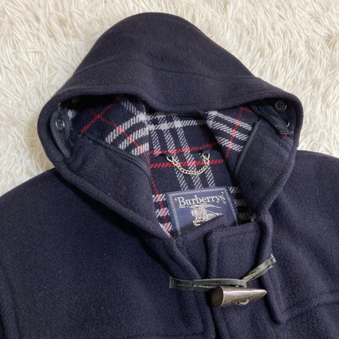 15888✨バーバリー ノバチェック ダッフルコート ウール ネイビー 英国製