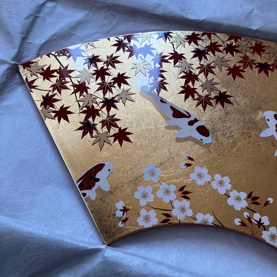 山田平安堂　飾り扇　春秋に鯉