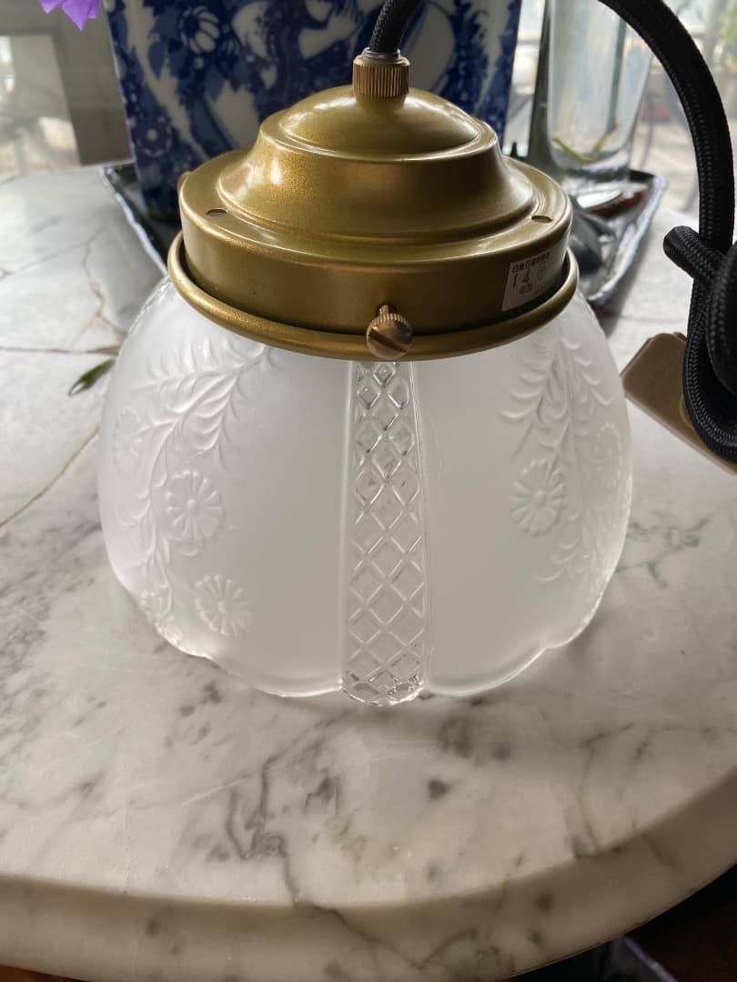 American retroヴィンテージ フロストガラスシェードペンダント照明