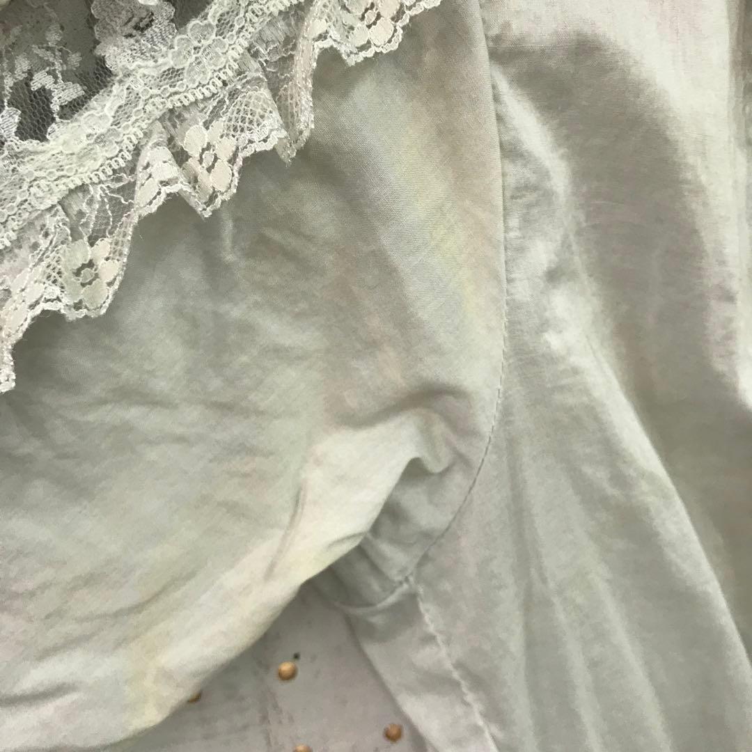 レトロ ロマンティック メルヘン 古着 DOROTHY フリルレース装飾ブラウス