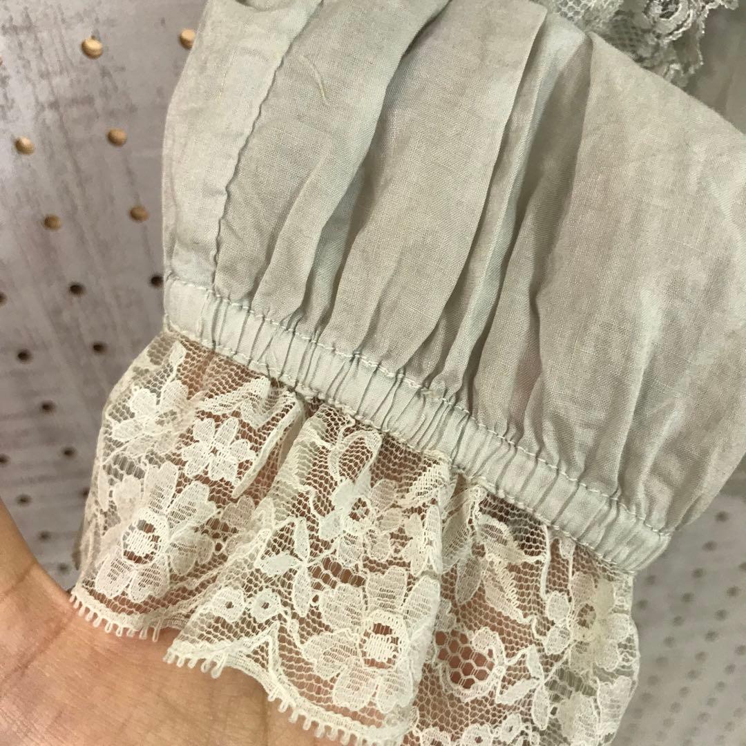 レトロ ロマンティック メルヘン 古着 DOROTHY フリルレース装飾ブラウス