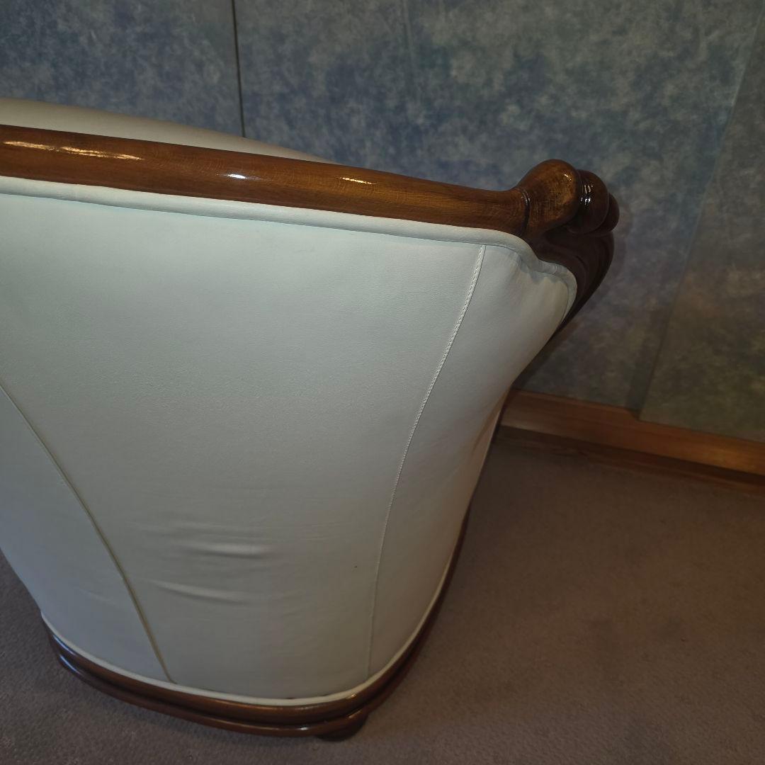 【アンティーク】本皮レザー １人掛けソファ