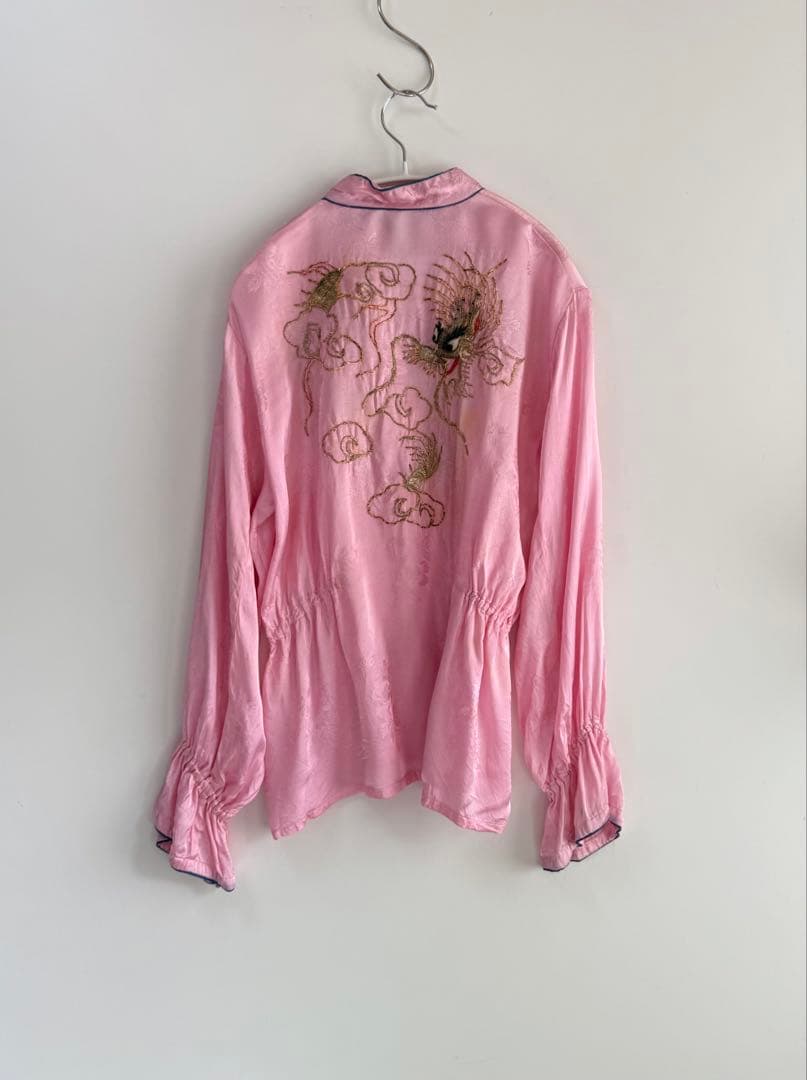 50s サテンチャイナトップス スカシャツ ピンク toro vintage