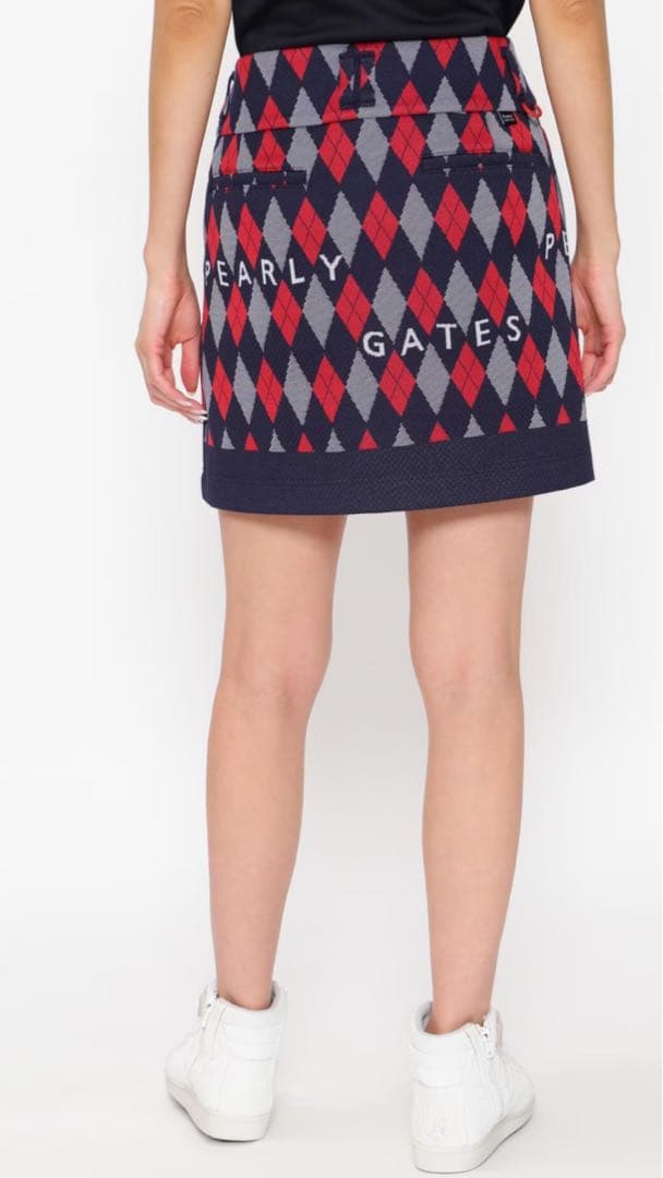 新品☺︎パーリーゲイツ アーガイル ジャガード ミニスカート 0⛳️定価28600円