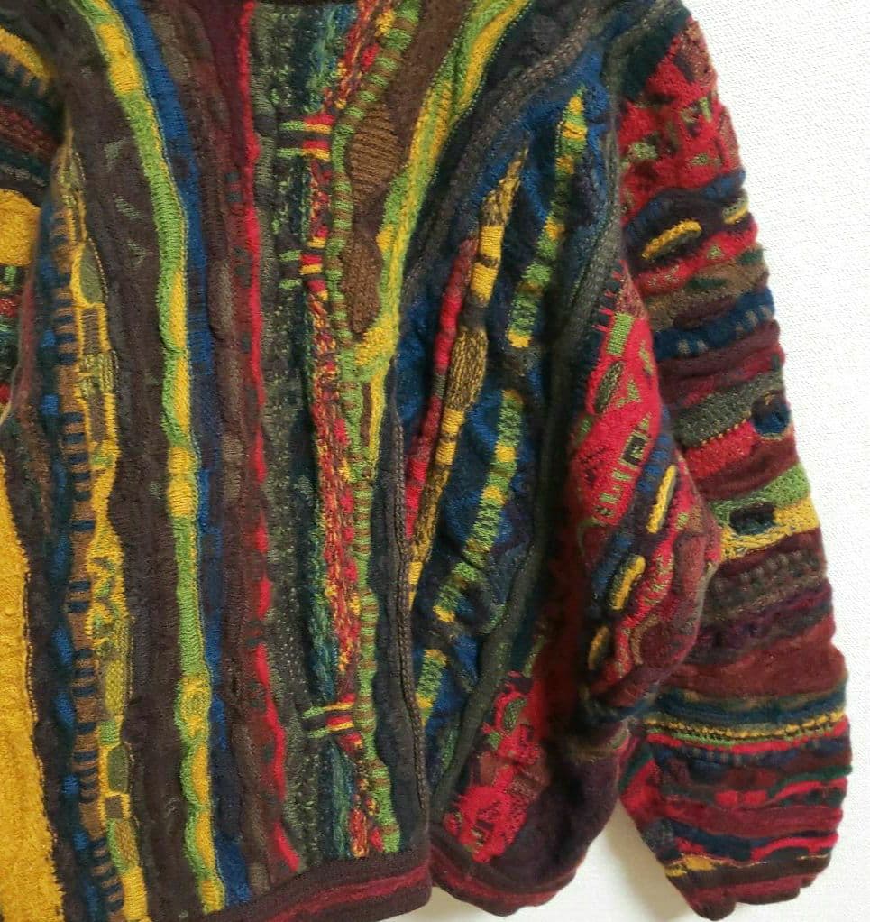 クージー 立体 編込み 3Dニット セーター 総柄 COOGI L