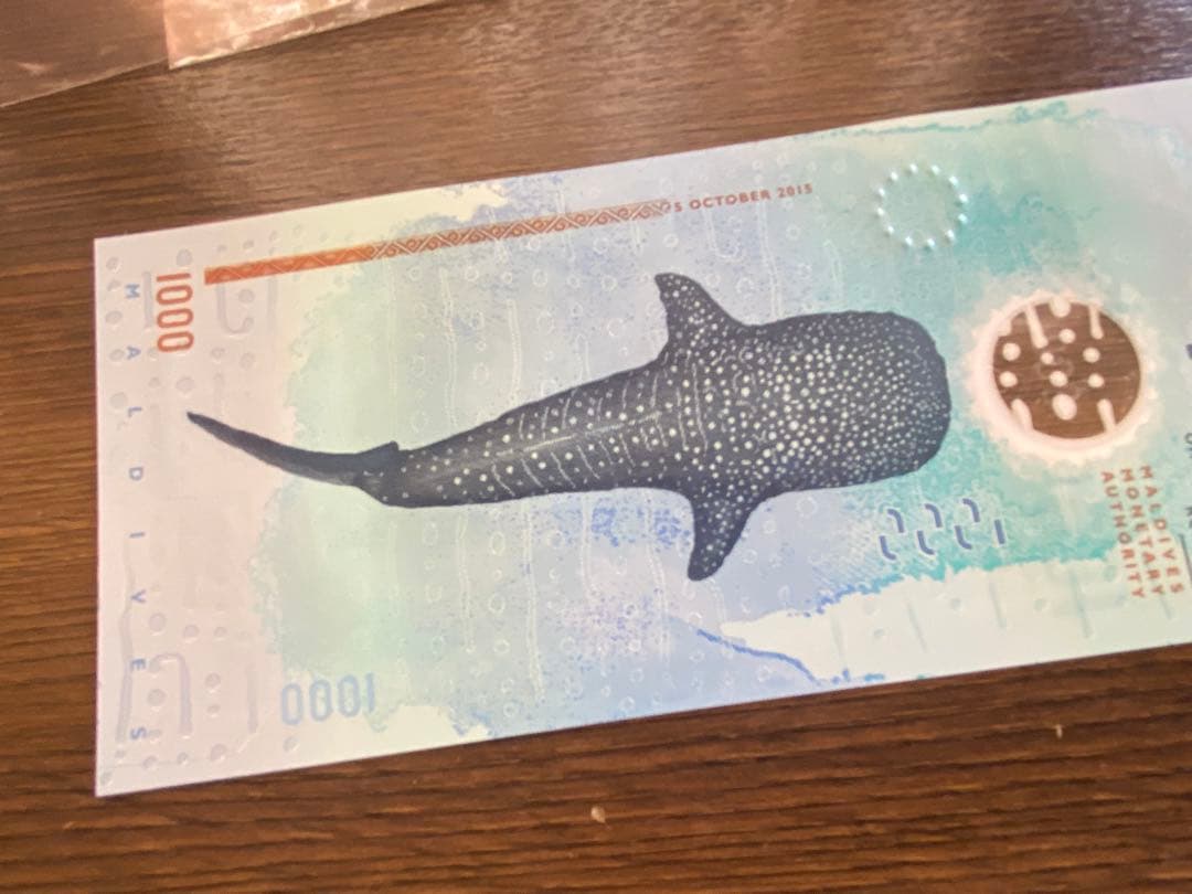 モルディブ紙幣1000ルフィヤ