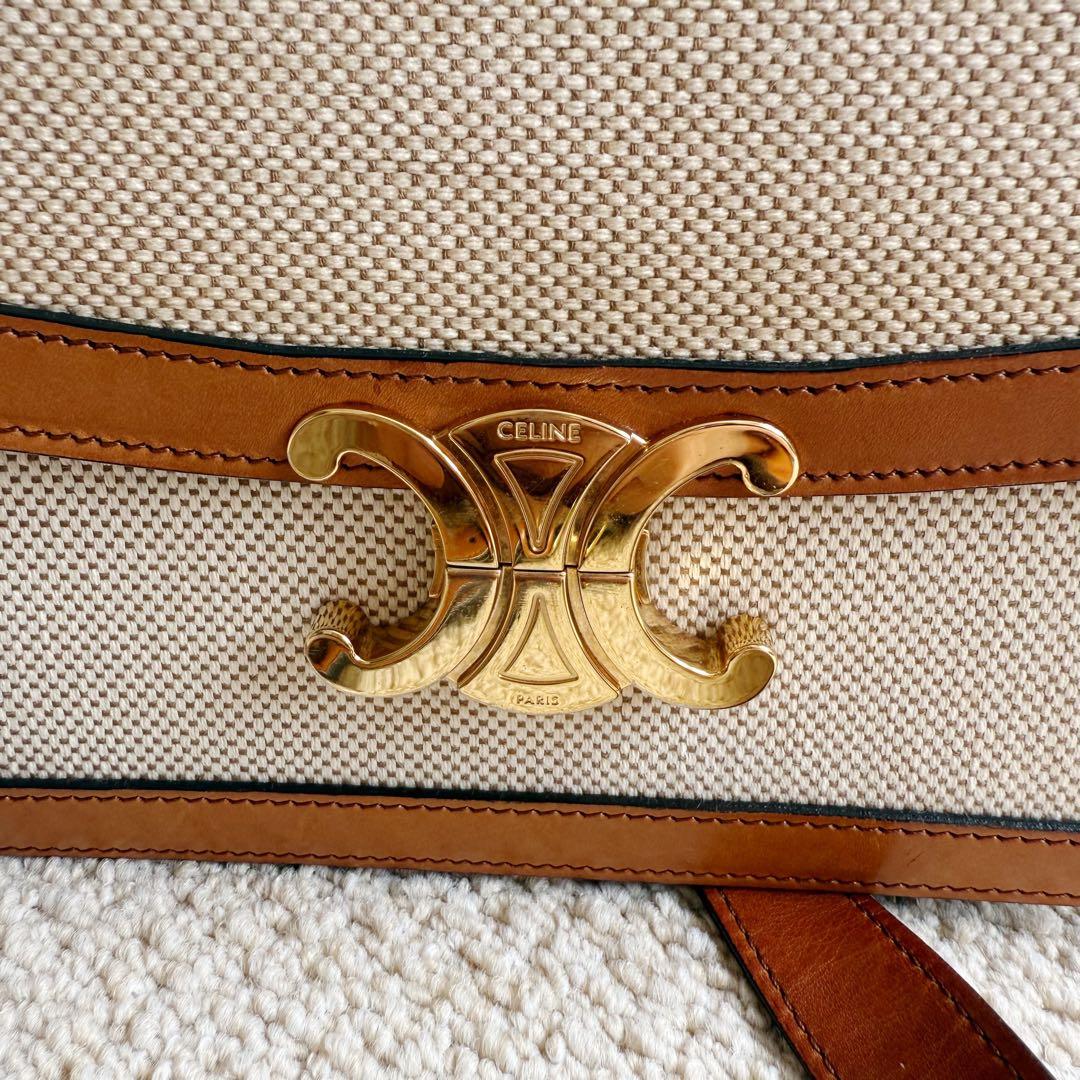 CELINE セリーヌ　ティーントリオンフ　ナチュラルタン　ショルダーバッグ