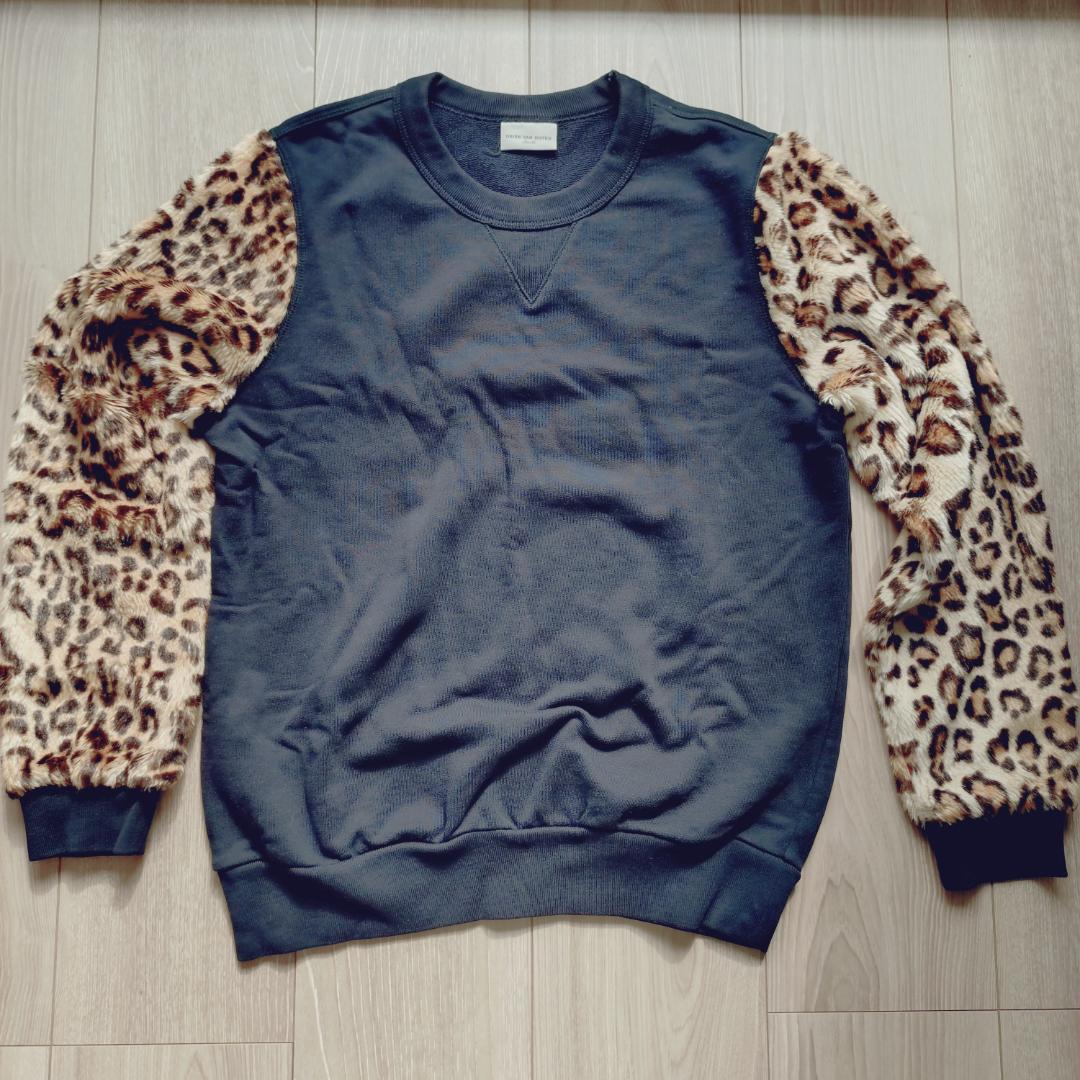 DRIES VAN NOTEN　ネイビー　レオパードファースウェット ヒョウ柄