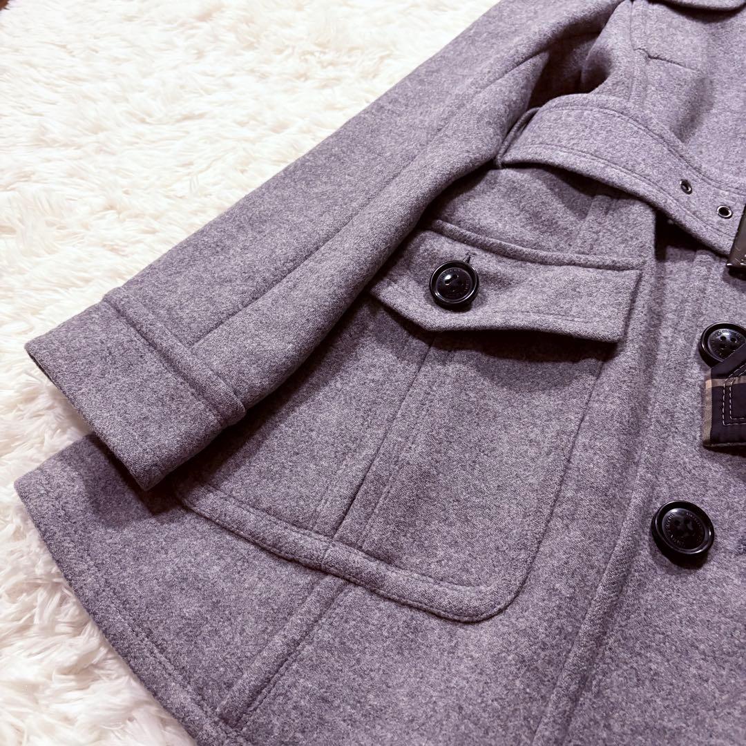 バーバリー ブルーレーベル アンゴラ ウール ベルテッドコート Aライン