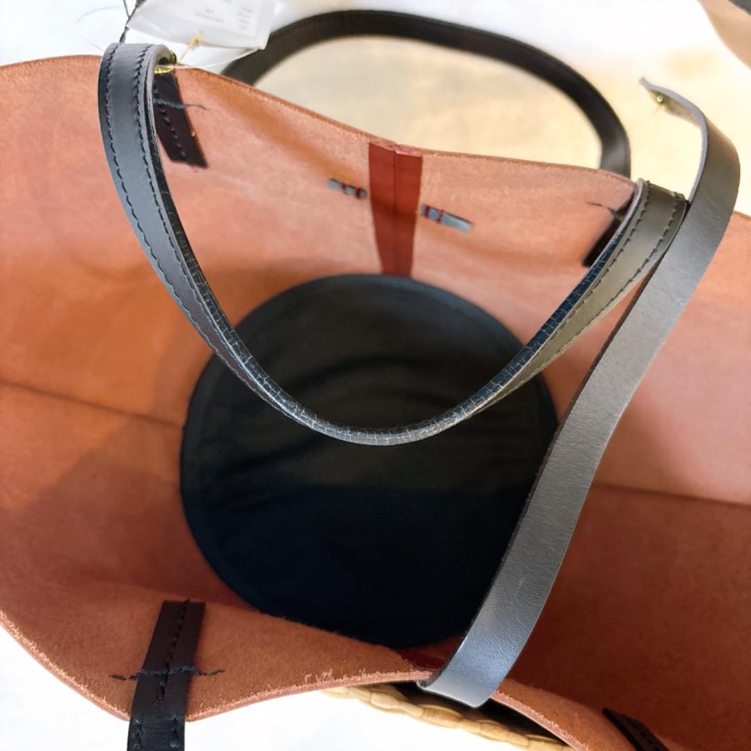 【新品】ikot イコット レザートートバッグかごバッグ2way ファーフラップ