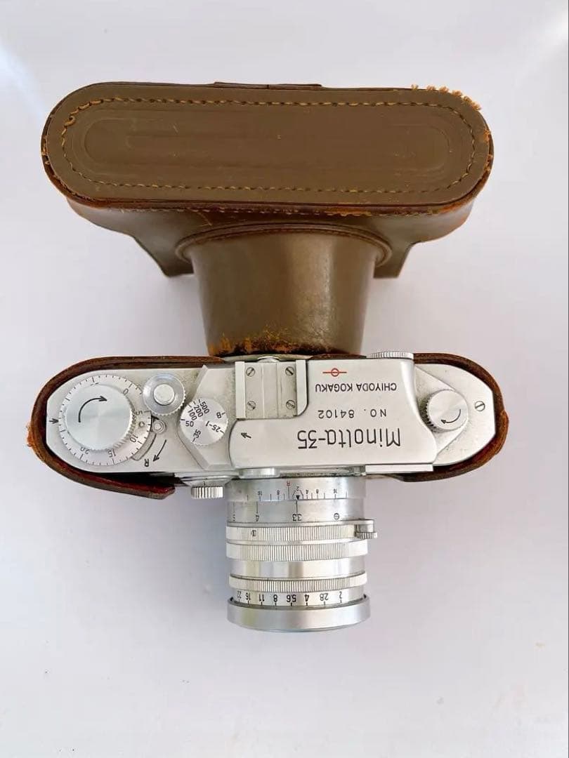 Minolta-35 レンジファインダーカメラ 純正革ケース付 現状品