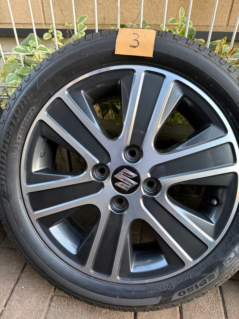 みつひろワゴンRスティングレー純正15インチ夏タイヤホイールセット