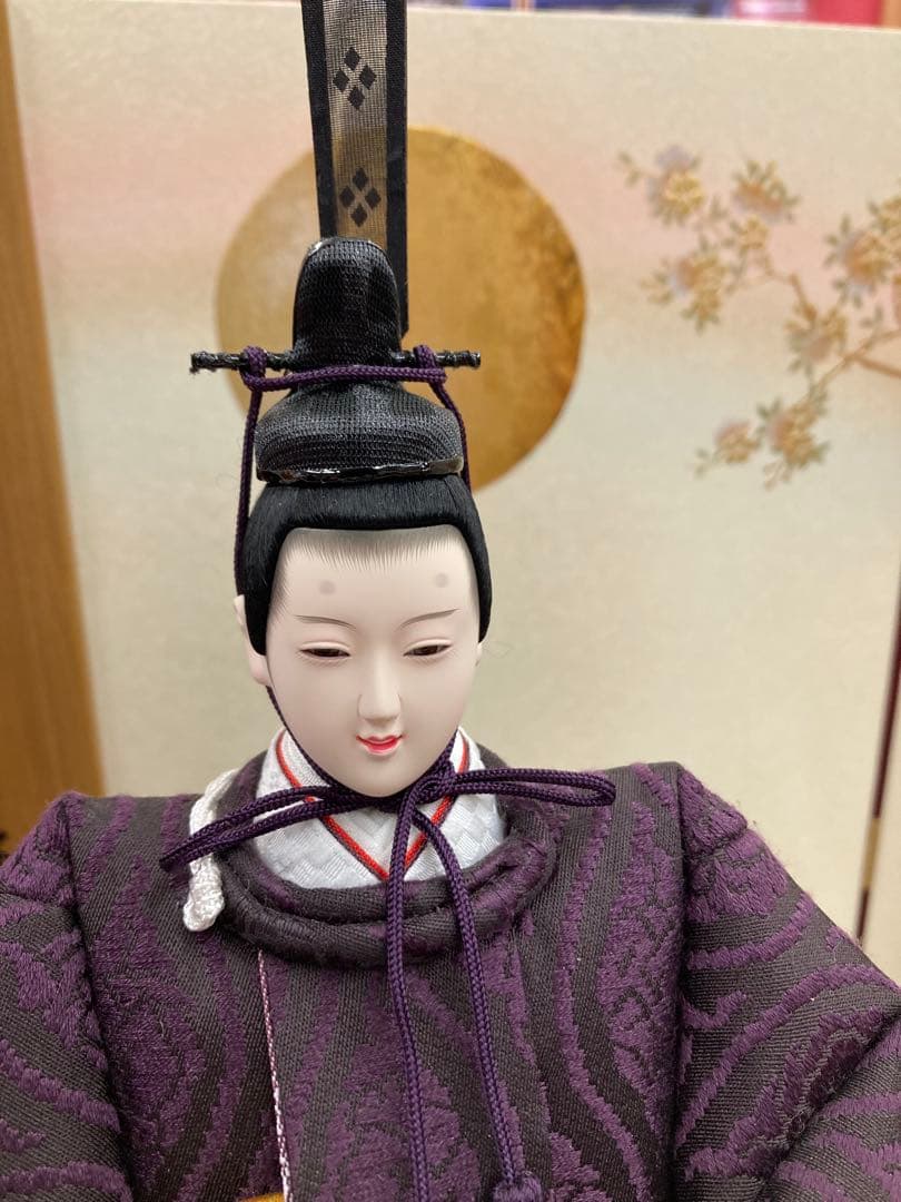 久月作 立雛人形 紫・赤