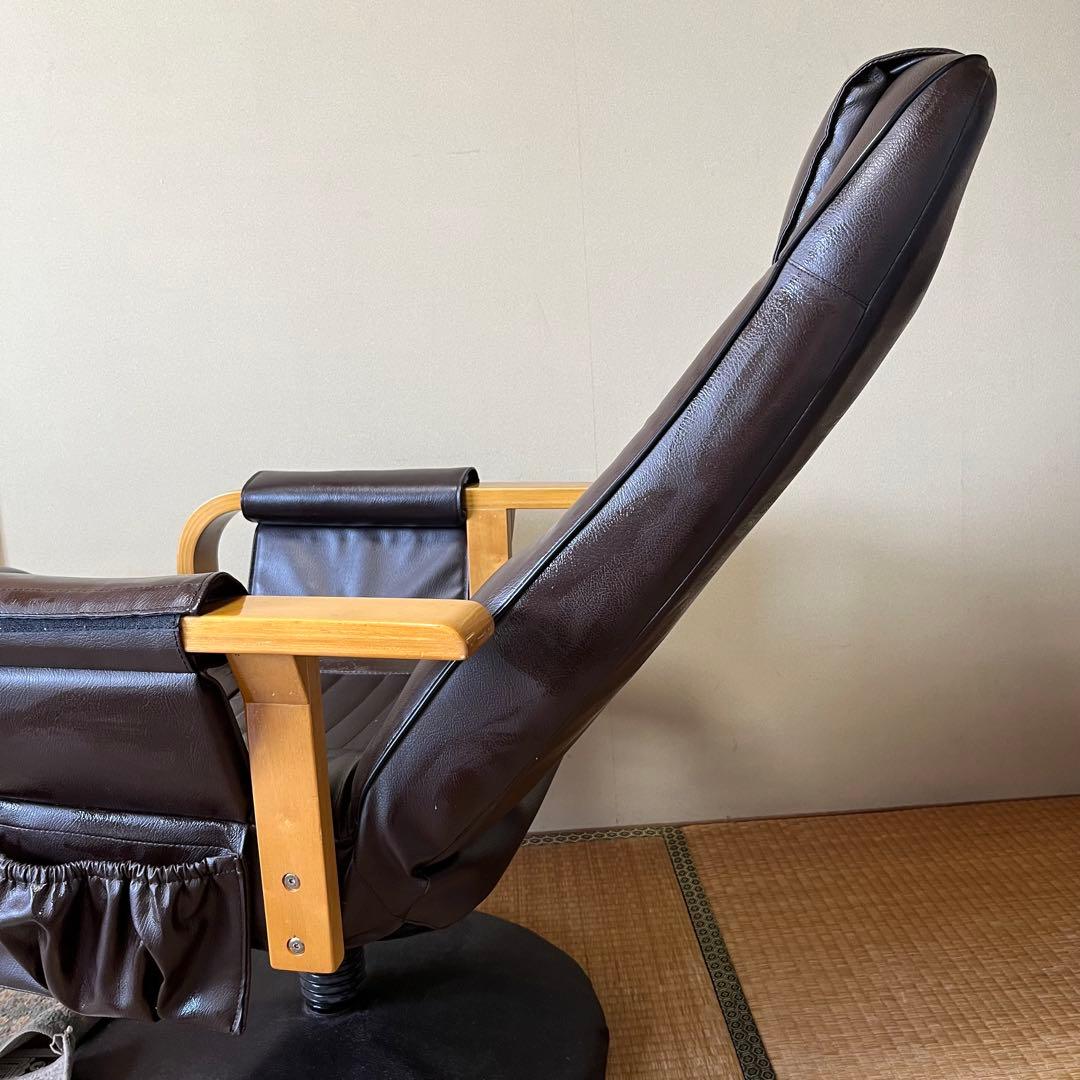 回転式リクライニングチェア　ブラウン