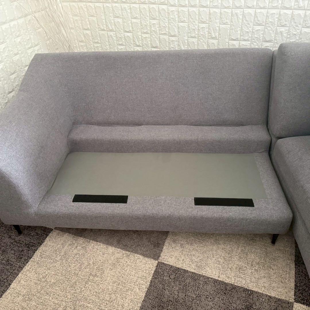都内23区配送無料✨ニトリ　カウチソファ　2人掛け　3人掛け　グレー　美品