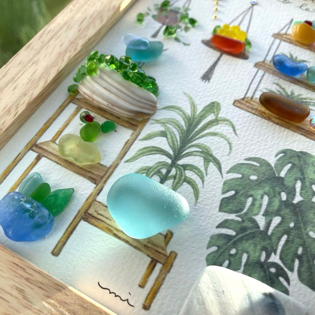 3点モリゾウ様♡ シーグラスアート