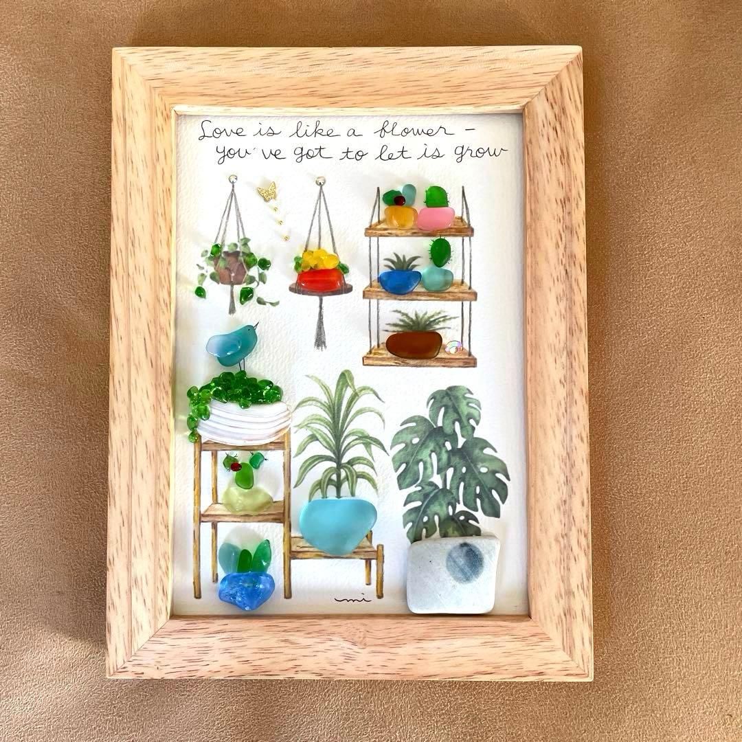 3点モリゾウ様♡ シーグラスアート