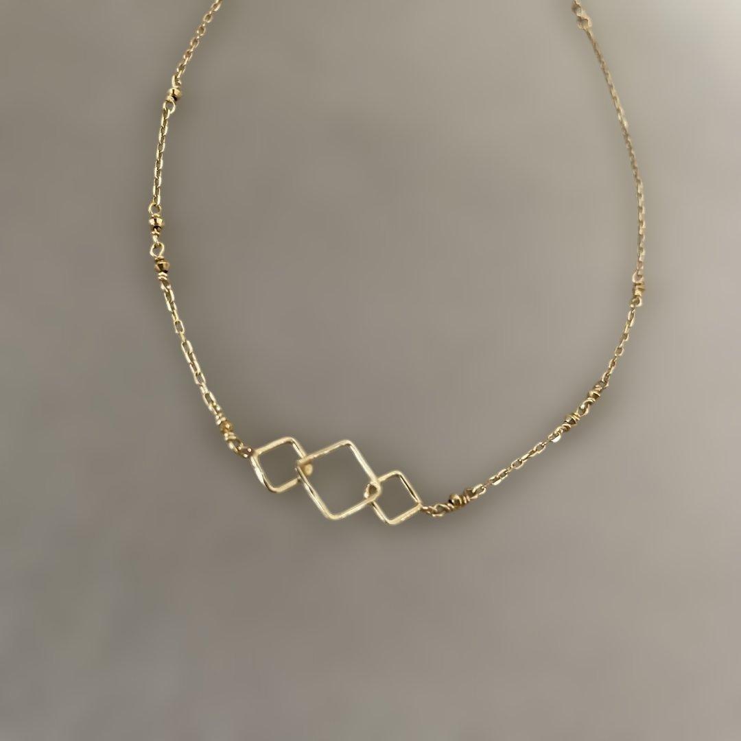 ゴールド 幾何学デザインアンクレット⭐︎K18 K10