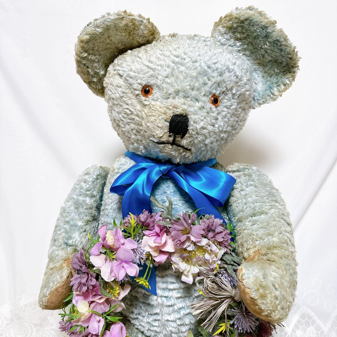 2/18 チャーリー様　✨レア✨❤️特大❤️ブルーのアンティークベア