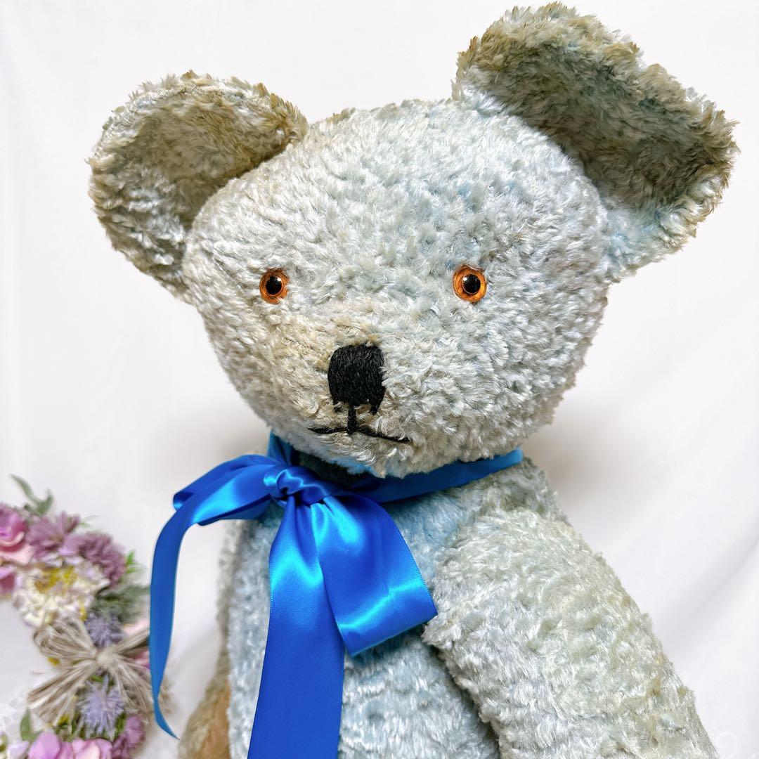 2/18 チャーリー様　✨レア✨❤️特大❤️ブルーのアンティークベア