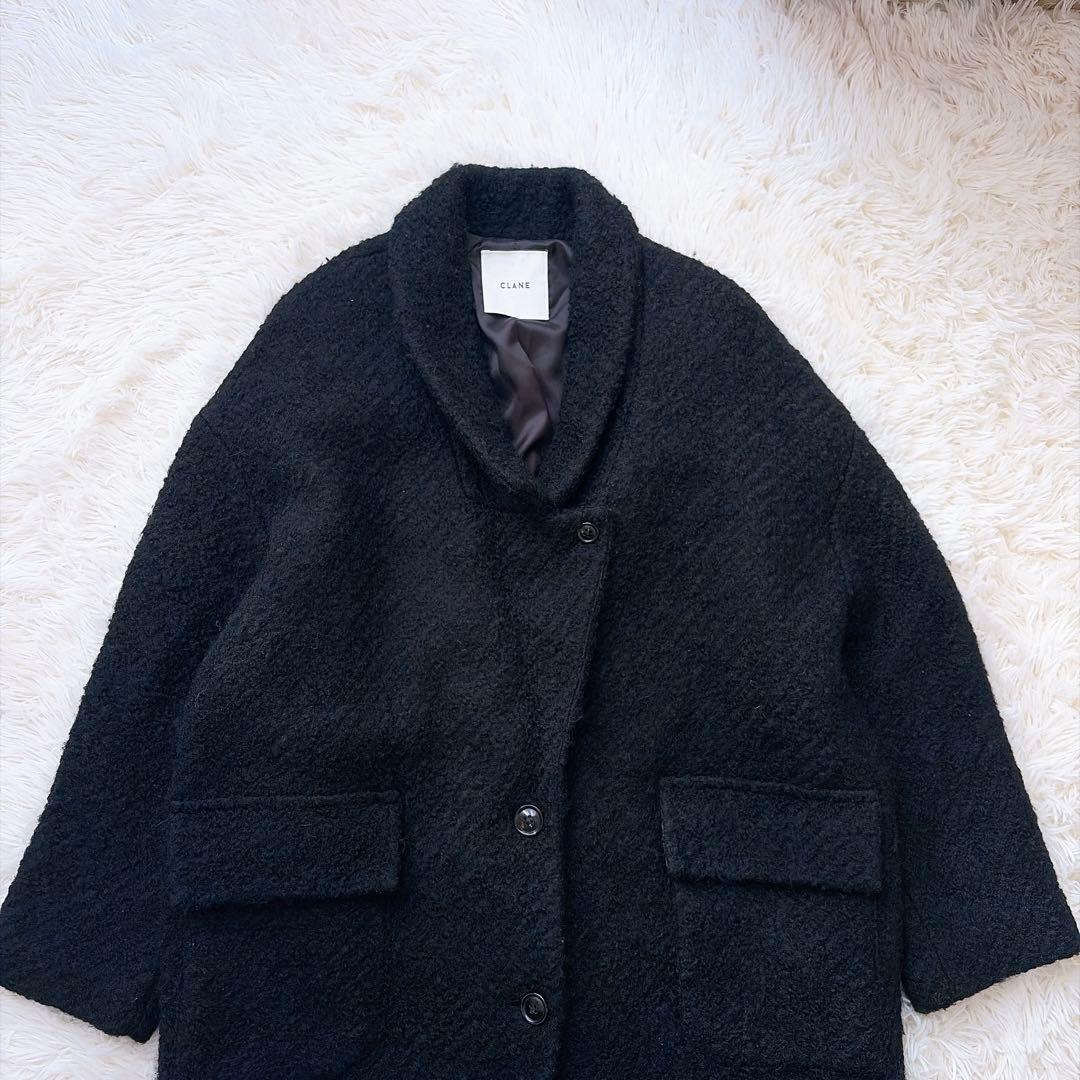CLANE クラネ　ウール　ボアロングチェスターコート　マキシ丈