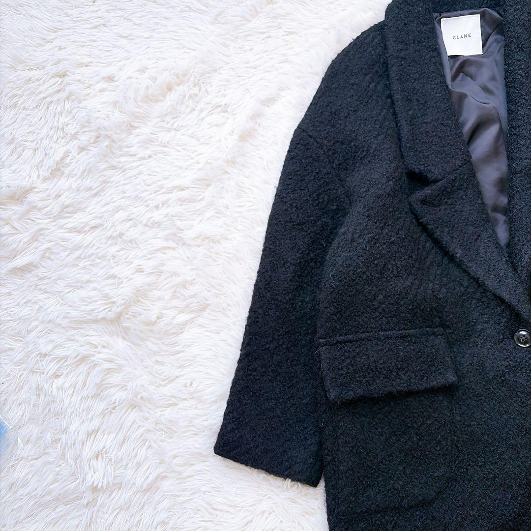 CLANE クラネ　ウール　ボアロングチェスターコート　マキシ丈