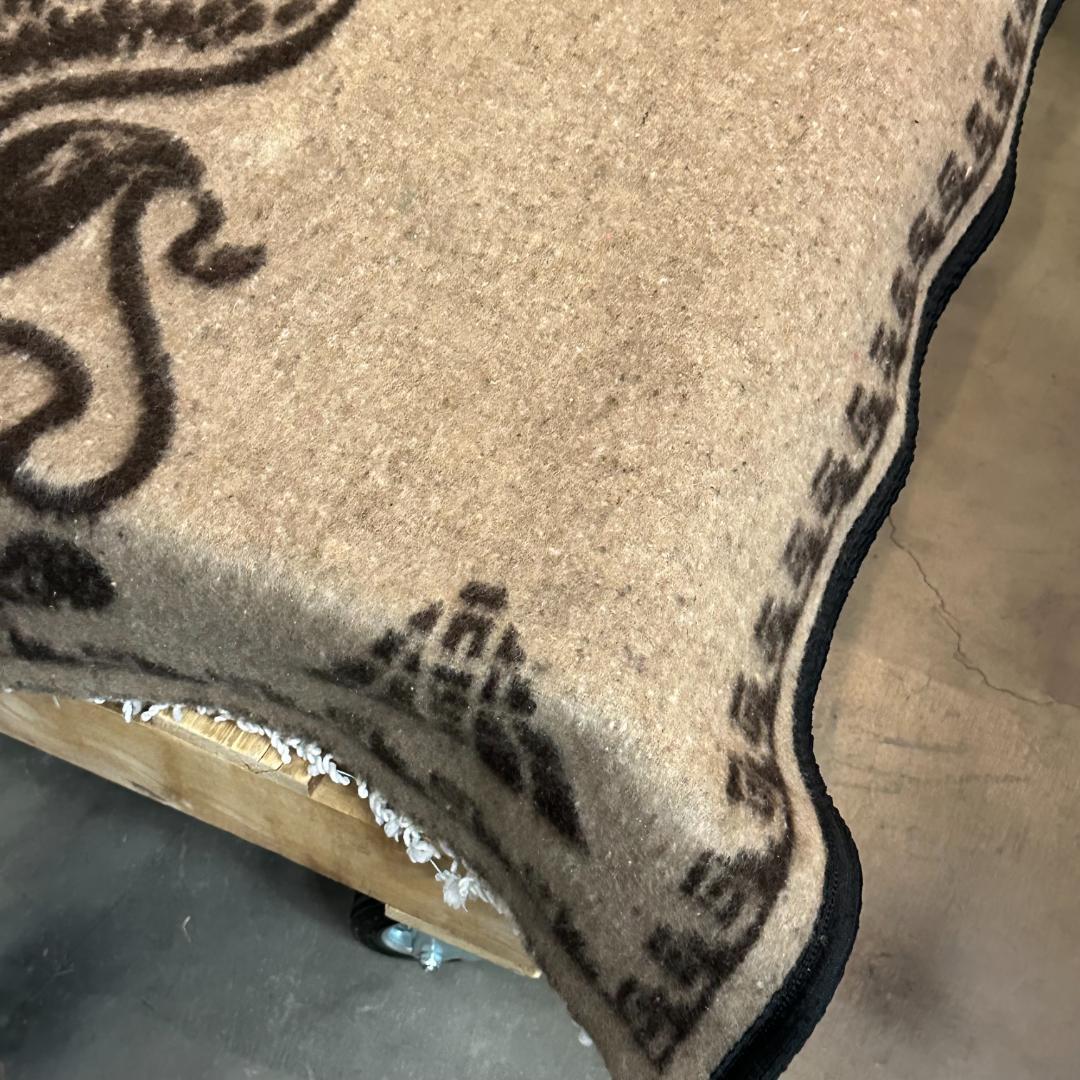 メキシコ製 アステカポンチョ | メキシカンラグ ネイティブ柄 ブラウンベージュ