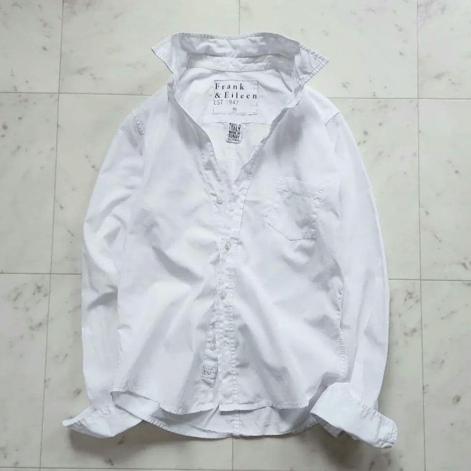 フランク&アイリーン 長袖シャツ 羽織り BARRY 綿100% ホワイト 白