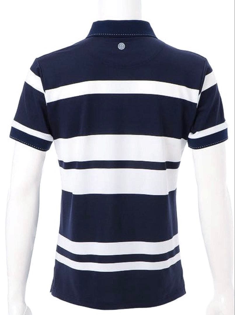 BRIEFING GOLF PANEL STRIPE POLO（NAVY／ M）