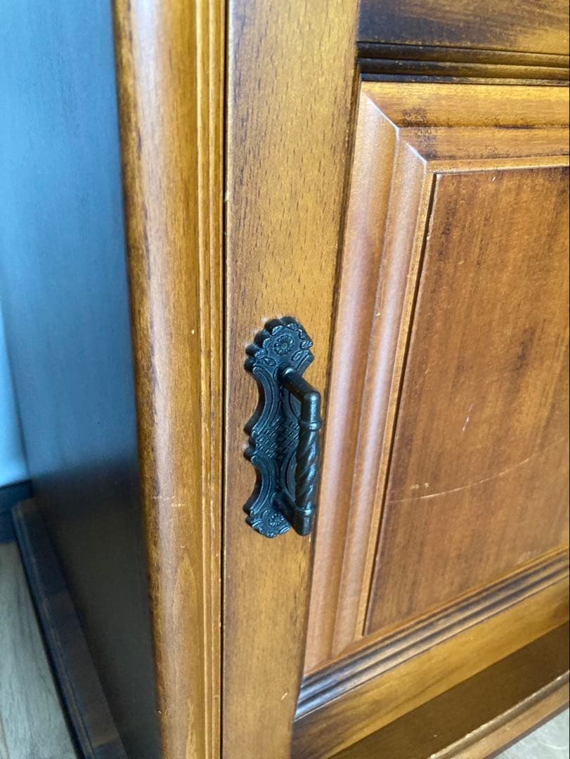 電話台 キャビネット シェルフ 花台 ラック 収納棚 レトロ ヴィンテージ　木製