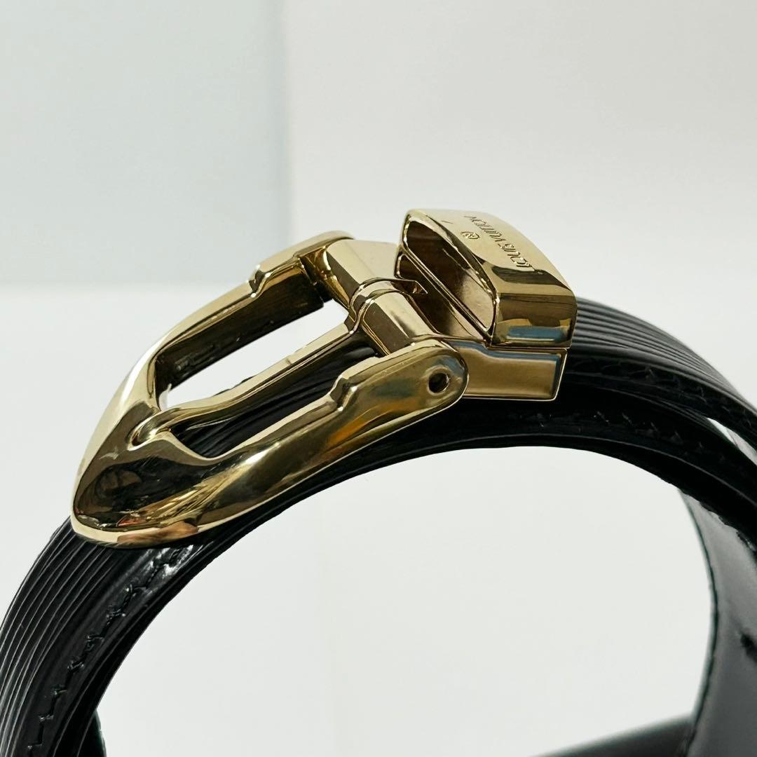 美品 ルイヴィトン ベルト M6832 エピ サンチュール クラシック ブラック