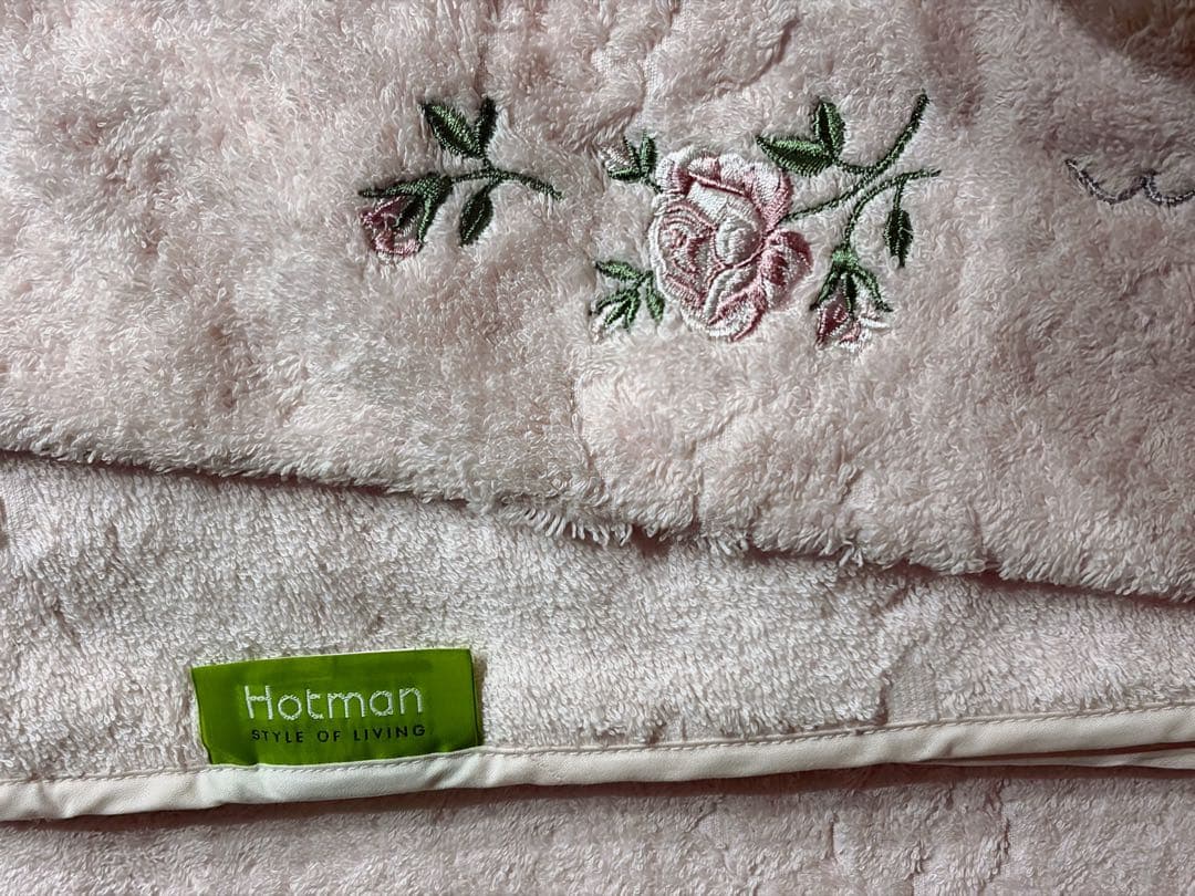 Hotman 花柄刺繍 タオルケット