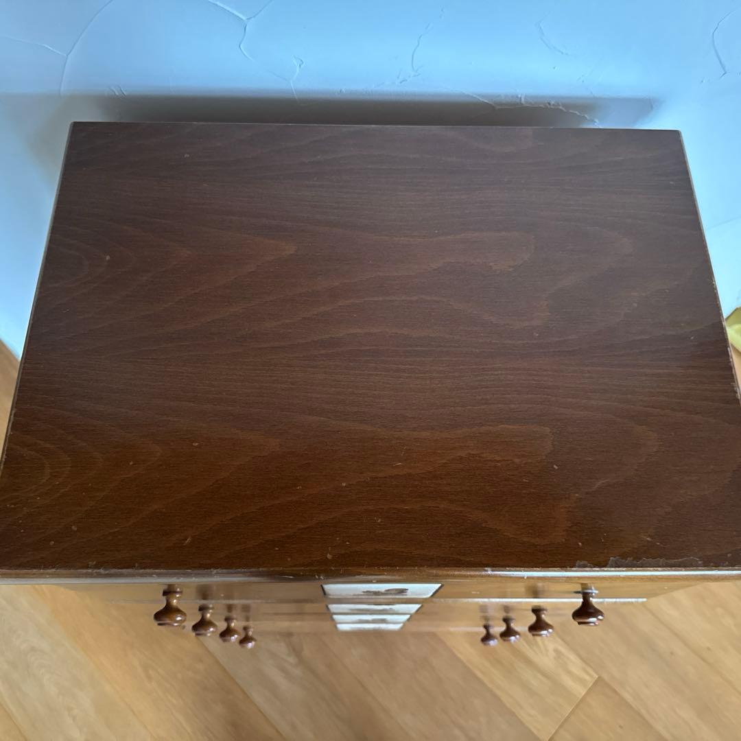 木製4段チェスト 動物イラスト付き