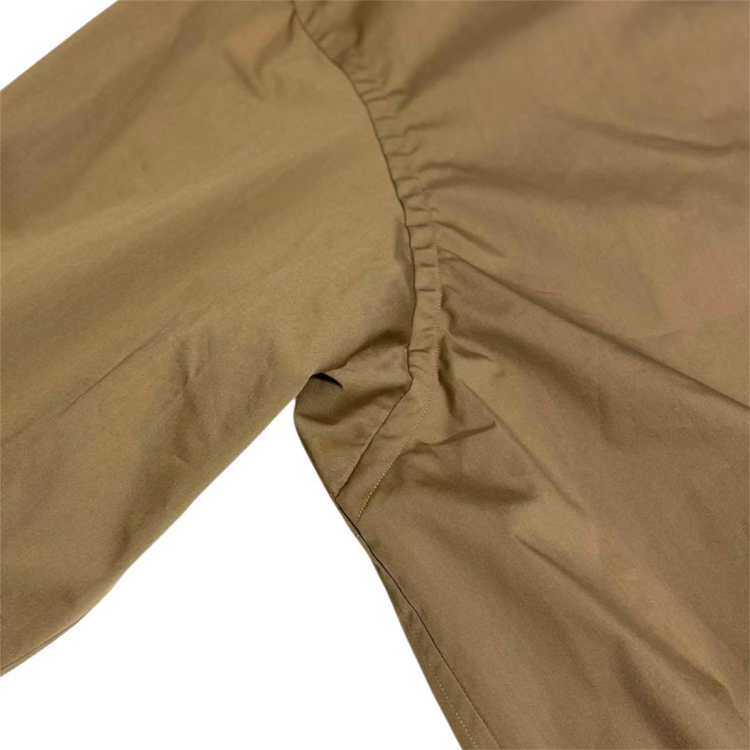 美品 スピックアンドスパンCO/PEヘムギャザーシャツ ゆったり ベージュ