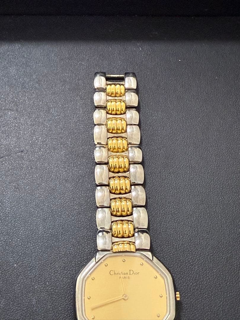 Christian Dior オクタゴン 腕時計 ゴールド文字盤 シルバー
