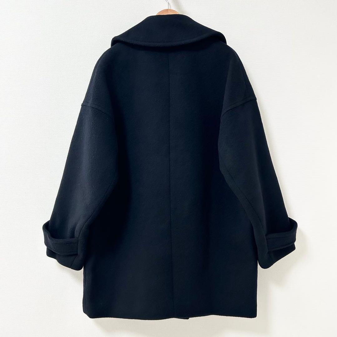 ebure スーパー100sビーバーメルトンPコート　ネイビー　36