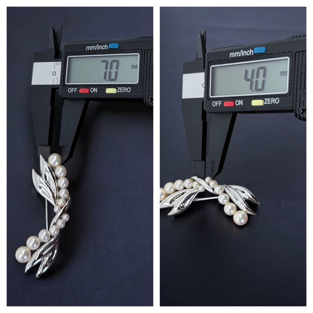 【極美品】ミキモト　アコヤ　本真珠　パール　ブローチ　シルバー　コサージュ