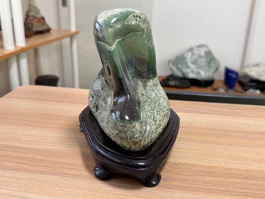 佐渡 青玉石 碧玉 青石 鑑賞石 希少 自然石 水石 盆石 佐渡石 置物