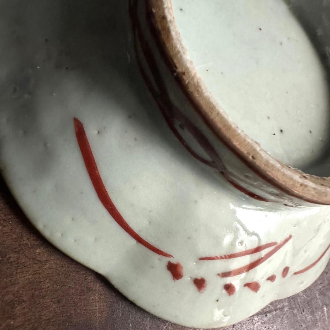 【希少】清朝期　粉彩　花の図　輪花皿　台皿　小皿　中国古玩　中国美術　骨董品　A