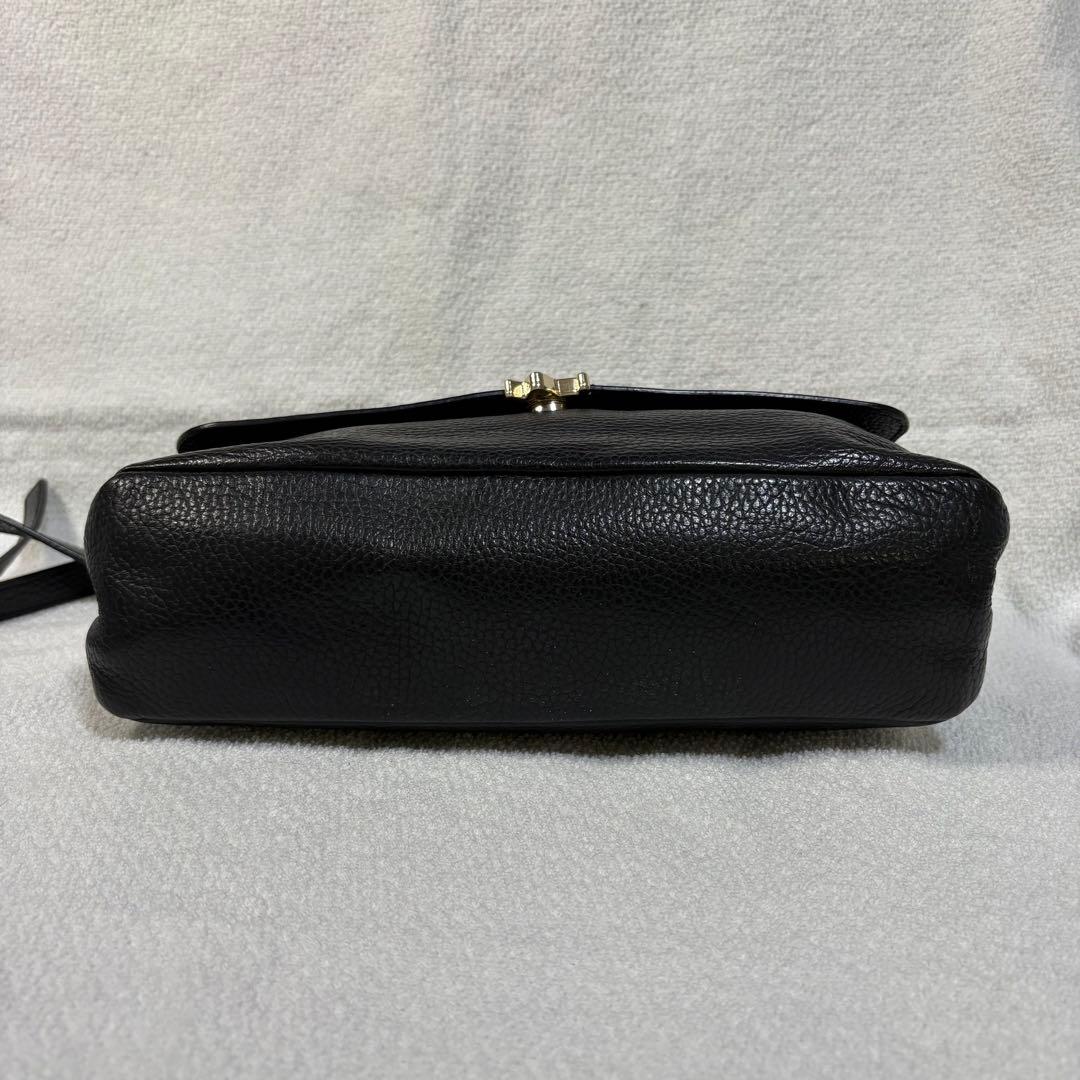 【真央】アニエスべー　レザーショルダーバッグ　シボ革