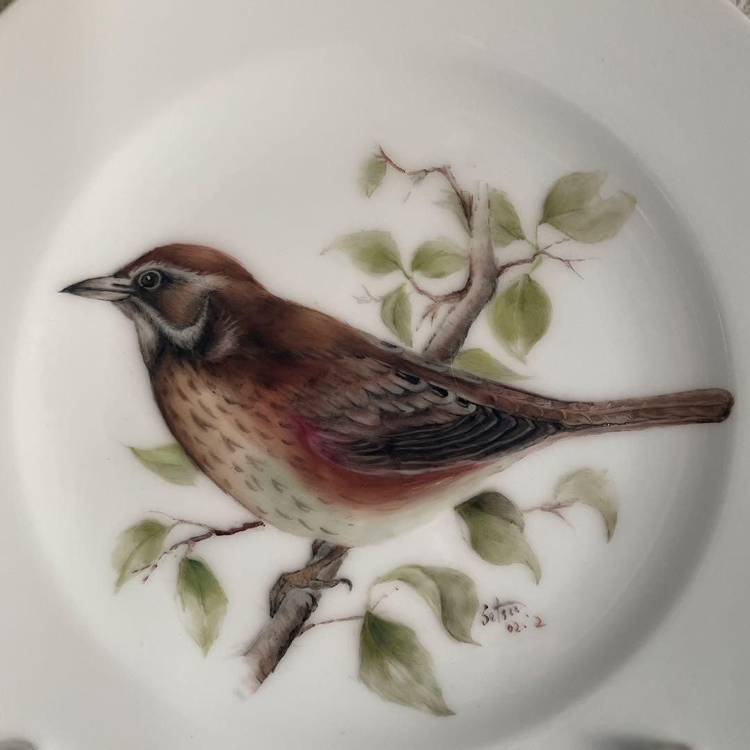 大倉陶園　ハンドペイント　野鳥の絵柄皿
