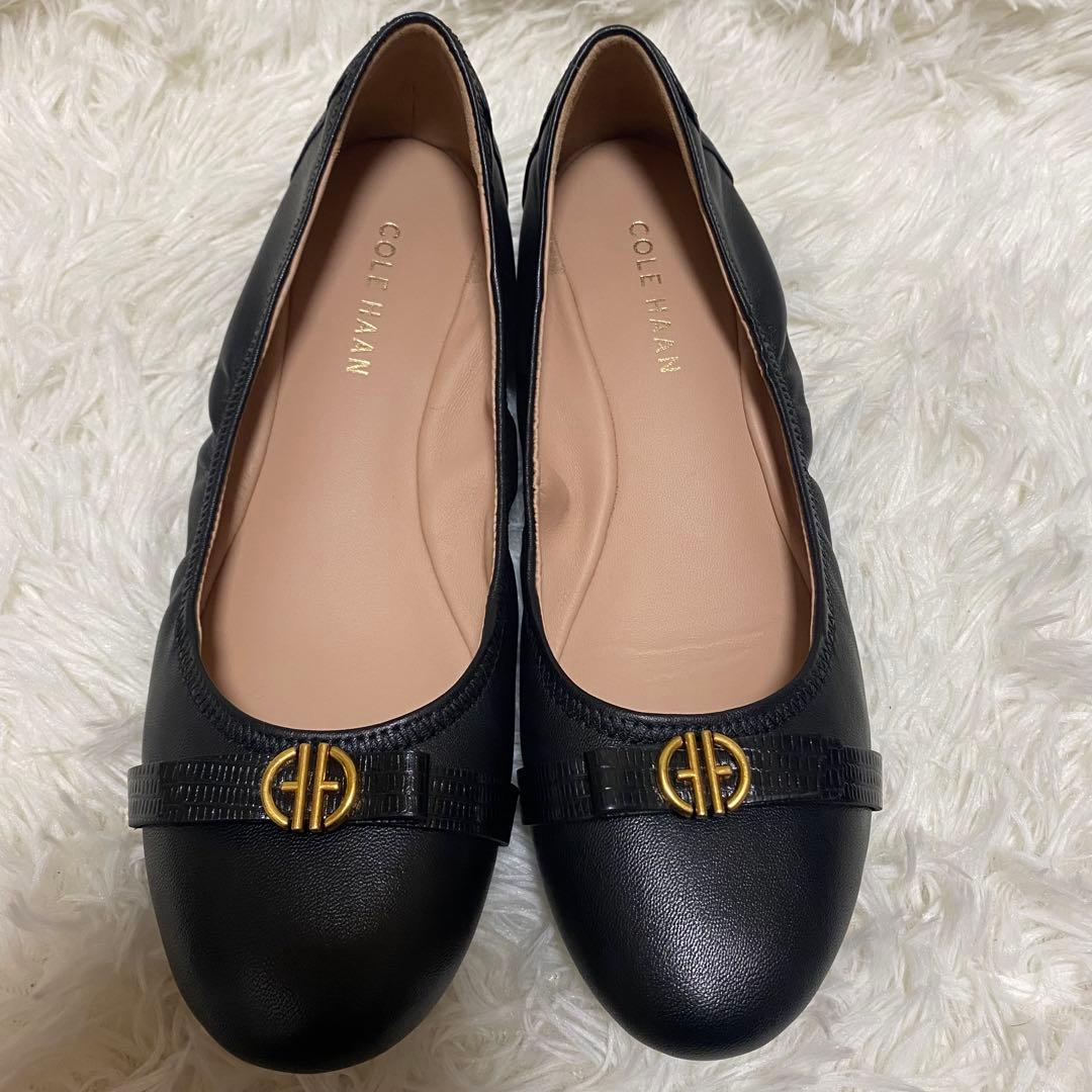 ✨定3.3万美品✨コールハーン フラットシューズ　トバ ボウ バレエ黒ブラック