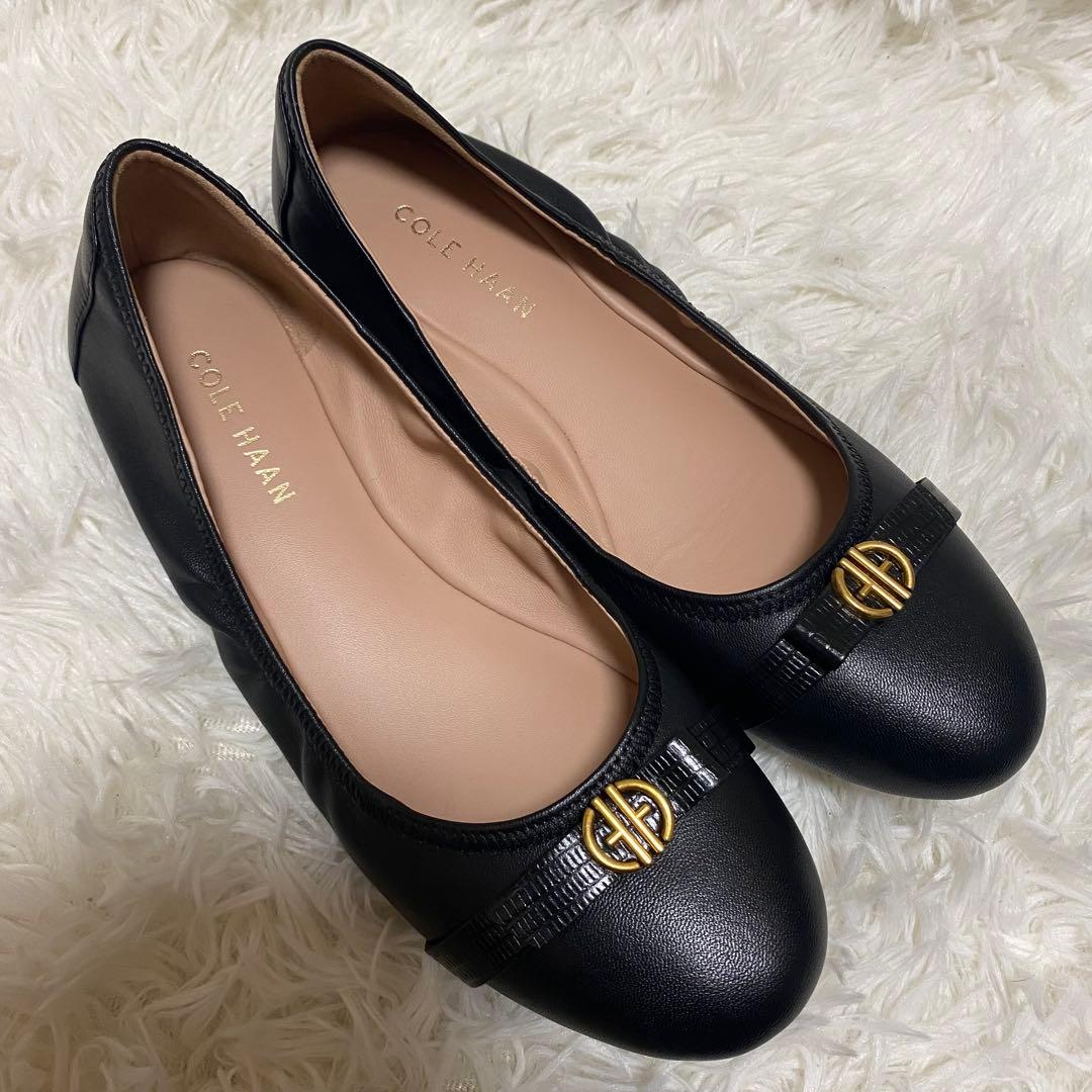 ✨定3.3万美品✨コールハーン フラットシューズ　トバ ボウ バレエ黒ブラック