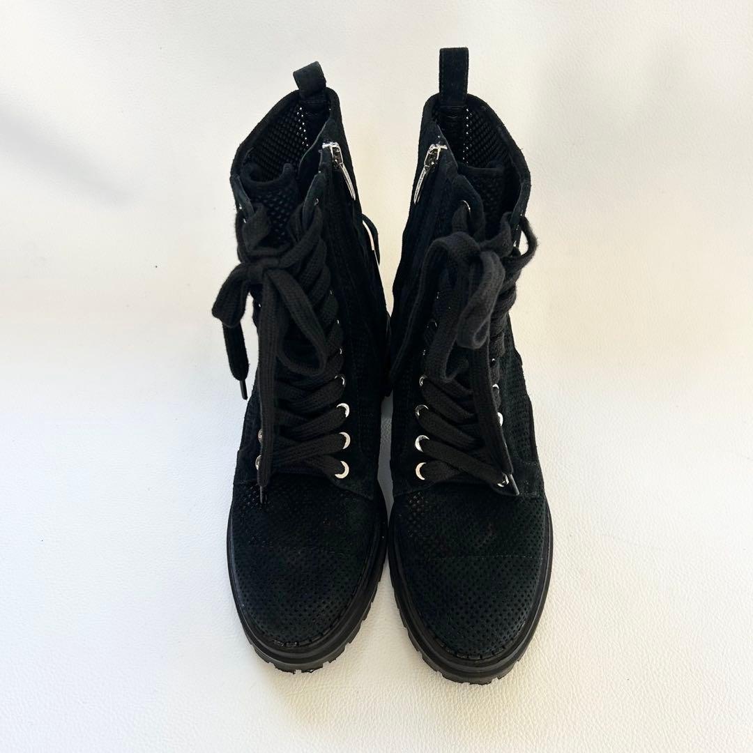 極美品✨セルジオロッシ バイカープリンス レースアップブーツ 黒 36 1/2