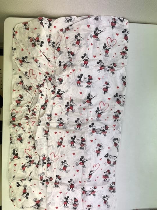 ミッキー ミニーマウス ハート バレンタイン ベッド シーツセット/新品