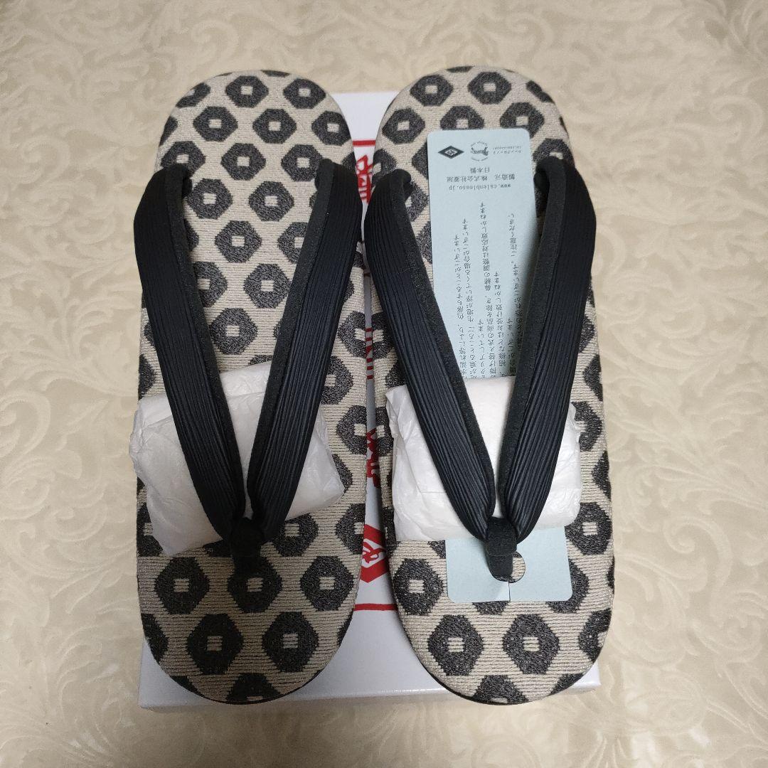 鼻緒黒 菱屋謹製　カレンブロッソ オクタゴン40 CAFE ZORI（Ｌサイズ）